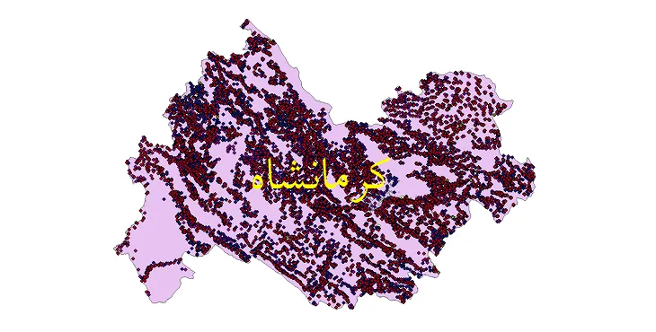 نقشه جمعیت نقاط شهری و روستایی استان کرمانشاه از سال 35 تا 95