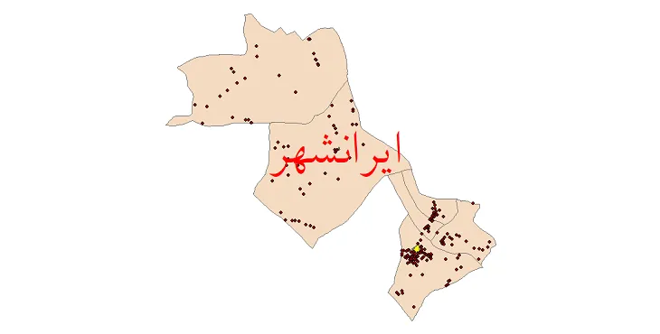 دانلود نقشه شیپ فایل (GIS) تقسیمات سیاسی شهرستان ایرانشهر سال 1400