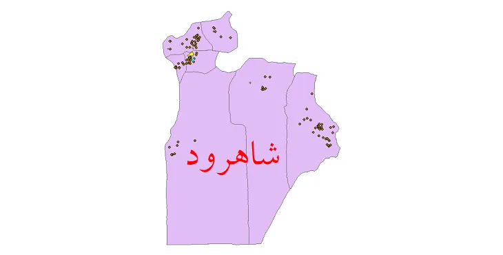 نقشه شیپ فایل تقسیمات سیاسی شهرستان شاهرود + pdf