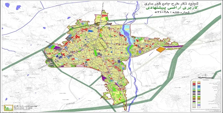 دانلود نقشه کاربری اراضی شهر ساری | وضع موجود+پیشنهادی