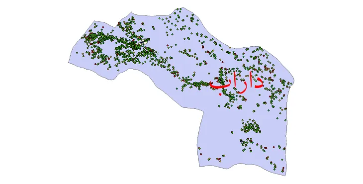 دانلود نقشه شیپ فایل جمعیت نقاط شهری و روستایی شهرستان داراب از سال 1335 تا 1395