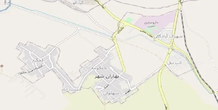 دانلود نقشه pdf شهر بهاران