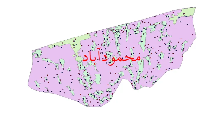 دانلود نقشه شیپ فایل جمعیت نقاط شهری و روستایی شهرستان محمودآباد از سال 1335 تا 1395