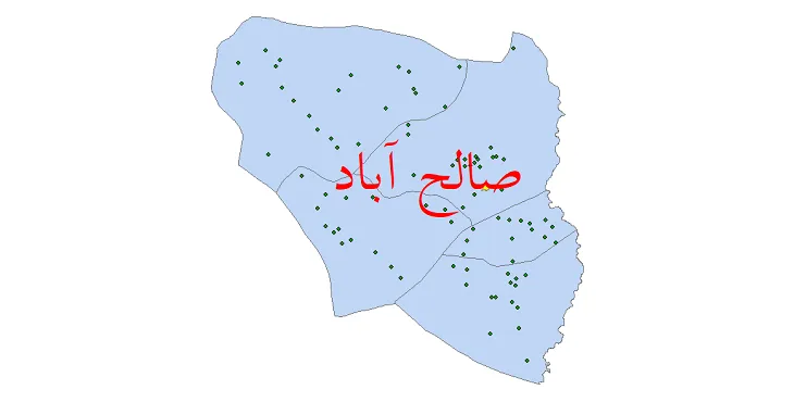 دانلود نقشه شیپ فایل (GIS) تقسیمات سیاسی شهرستان صالح آباد سال 1400