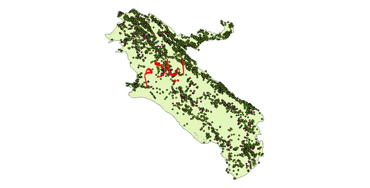 شیپ فایل جمعیت نقاط شهری و روستایی استان ایلام از سال 35 تا 95