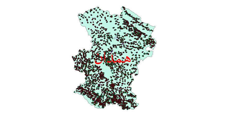 نقشه جمعیت نقاط شهری و روستایی استان همدان از سال 35 تا 95