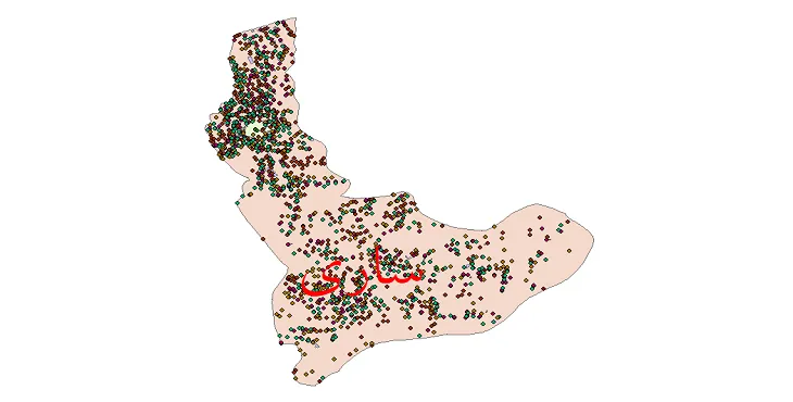 دانلود نقشه شیپ فایل جمعیت نقاط شهری و روستایی شهرستان ساری از سال 1335 تا 1395