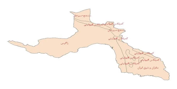نقشه جی آی اس (GIS) ساختار زمین ساختی استان هرمزگان