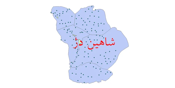نقشه شیپ فایل تقسیمات سیاسی شهرستان شاهین دژ + pdf