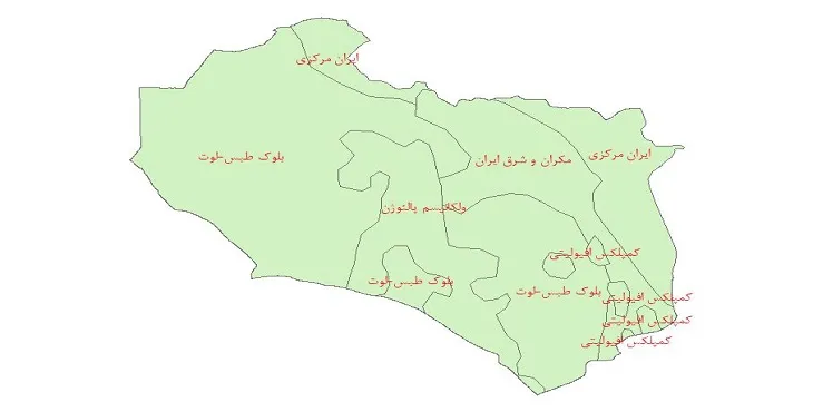 نقشه جی آی اس (GIS) ساختار زمین ساختی استان خراسان جنوبی