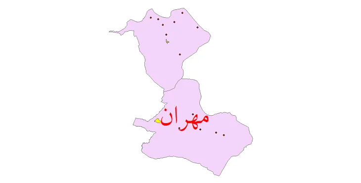 دانلود نقشه شیپ فایل (GIS) تقسیمات سیاسی شهرستان مهران سال 1400