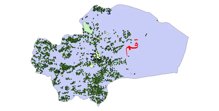 شیپ فایل جمعیت نقاط شهری و روستایی استان قم از سال 35 تا 95