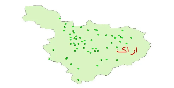 دانلود نقشه شیپ فایل چاه های آب شهرستان اراک