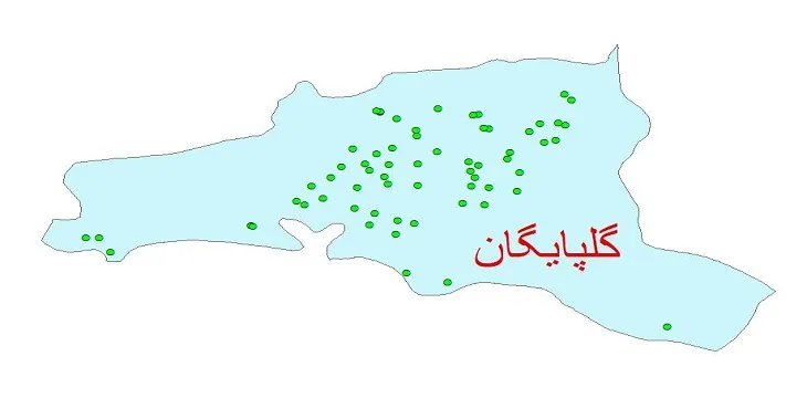 دانلود نقشه شیپ فایل چاه های آب شهرستان گلپایگان