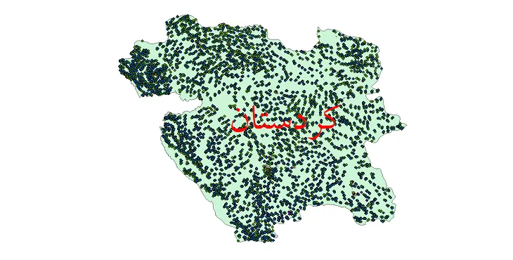نقشه جمعیت نقاط شهری و روستایی استان کردستان از سال 35 تا 95