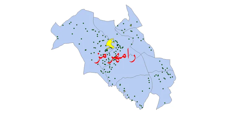 دانلود نقشه شیپ فایل (GIS) تقسیمات سیاسی شهرستان رامهرمز سال 1400