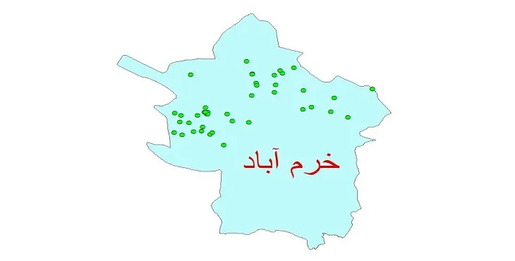 دانلود نقشه شیپ فایل چاه های آب شهرستان خرم آباد