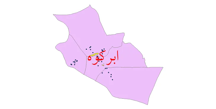 نقشه شیپ فایل تقسیمات سیاسی شهرستان ابرکوه + pdf
