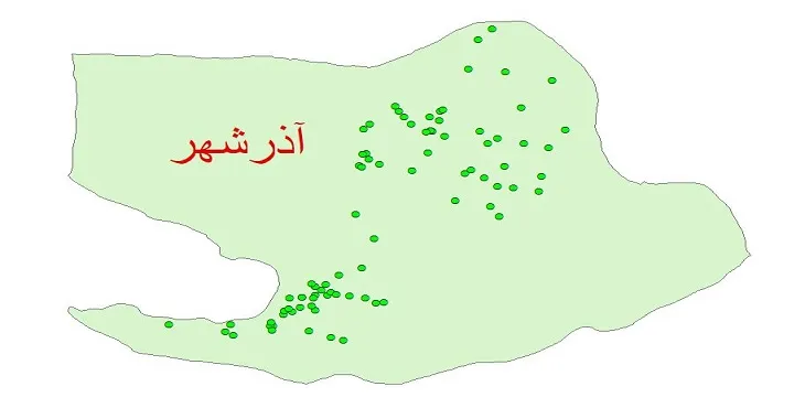دانلود نقشه شیپ فایل چاه های آب شهرستان آذرشهر