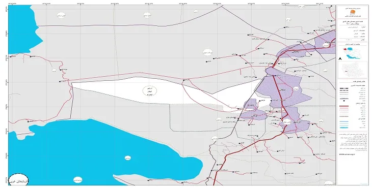 نقشه pdf با كيفيت روستاهای شهرستان آذرشهر
