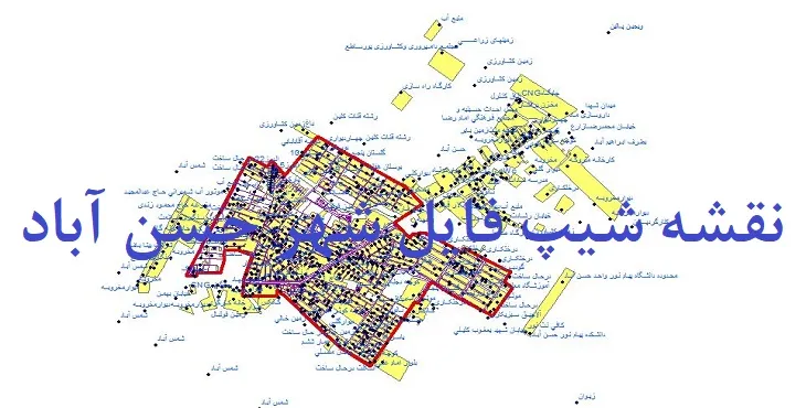 دانلود نقشه های شیپ فایل شهر حسن آباد