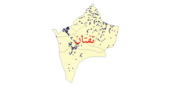 نقشه شیپ فایل تقسیمات سیاسی شهرستان تفتان + pdf