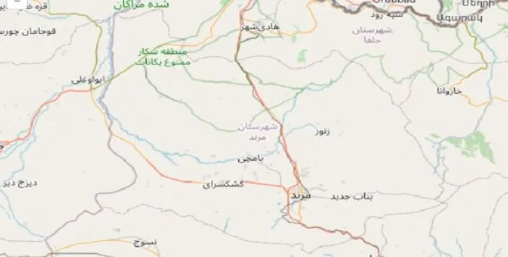 دانلود نقشه pdf شهرستان مرند | با کیفیت بالا