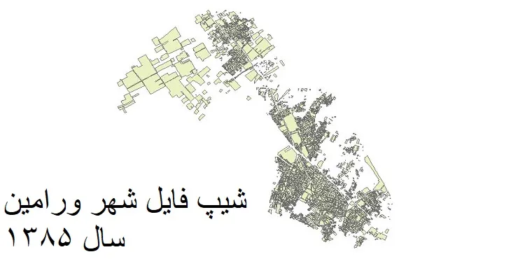 نقشه شیپ فایل بلوک آماری شهر ورامین + فایل اکسل