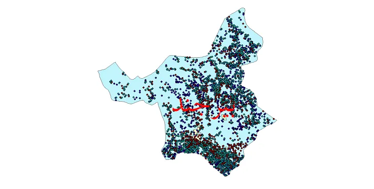 نقشه جمعیت شهرها و روستاهای شهرستان بیرجند از سال 35 تا 95