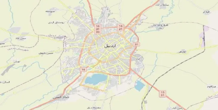 دانلود نقشه pdf شهر اردبیل