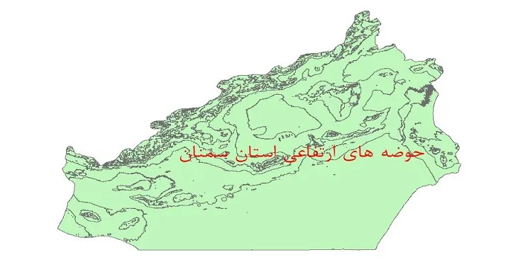 نقشه جی آی اس (GIS) حوضه های ارتفاعی استان سمنان