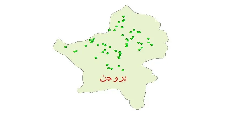 دانلود نقشه شیپ فایل چاه های آب شهرستان بروجن