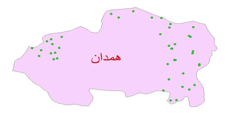 دانلود نقشه شیپ فایل چاه های آب شهرستان همدان