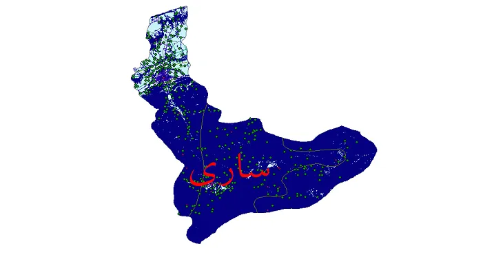 دانلود نقشه های شیپ فایل شهرستان ساری + کاملترین لایه GIS