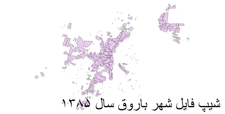 نقشه شیپ فایل بلوک آماری شهر باروق + فایل اکسل