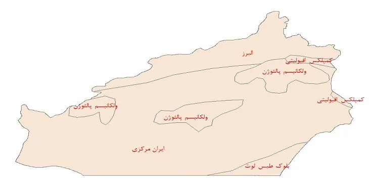 نقشه جی آی اس (GIS) ساختار زمین ساختی استان سمنان