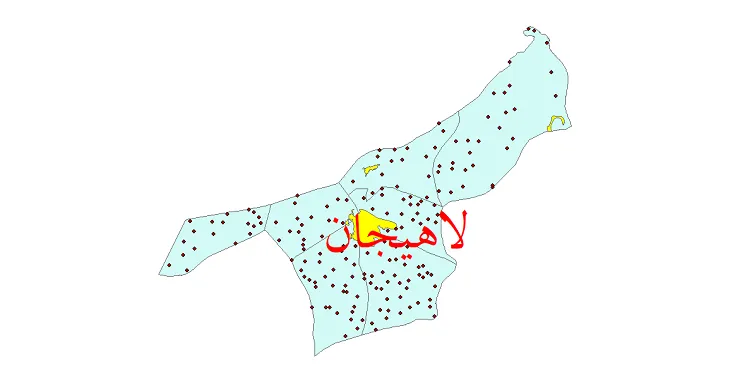 دانلود نقشه شیپ فایل (GIS) تقسیمات سیاسی شهرستان لاهیجان سال 1400