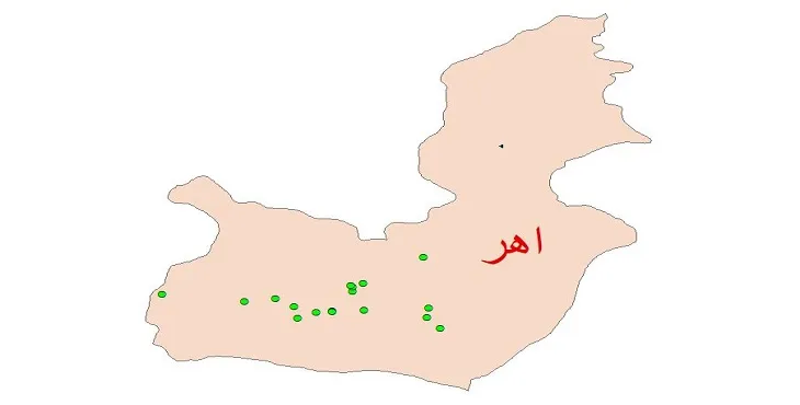 دانلود نقشه شیپ فایل چاه های آب شهرستان اهر
