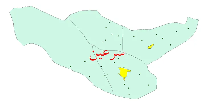 نقشه شیپ فایل تقسیمات سیاسی شهرستان سرعین + pdf