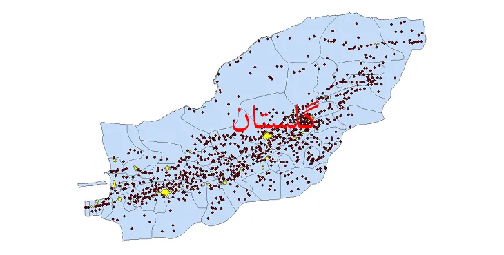 نقشه شیپ فایل تقسیمات سیاسی استان گلستان + pdf