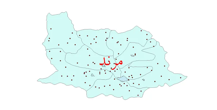 نقشه شیپ فایل تقسیمات سیاسی شهرستان مرند + pdf