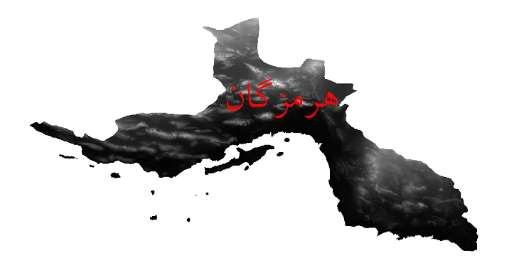 نقشه دم (DEM) استان هرمزگان