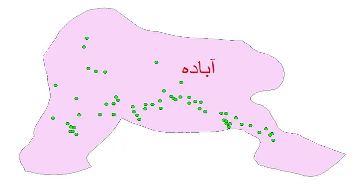 دانلود نقشه شیپ فایل کیفیت آب چاه های شهرستان آباده