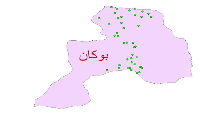 دانلود نقشه شیپ فایل چاه های آب شهرستان بوکان