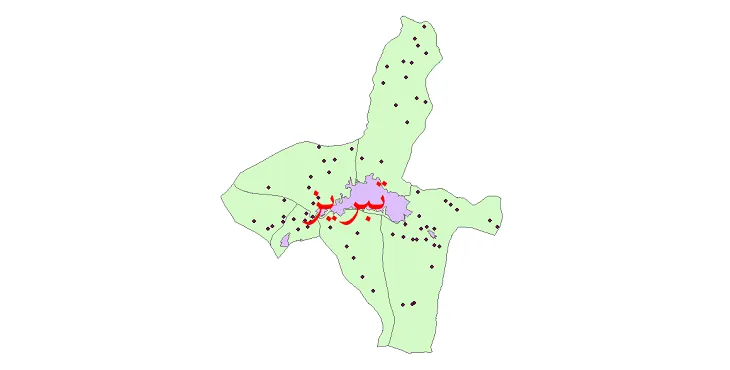 دانلود نقشه شیپ فایل (GIS) تقسیمات سیاسی شهرستان تبریز سال 1400