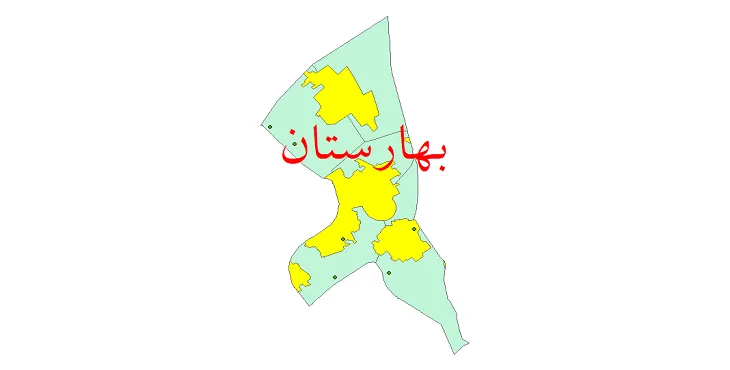 نقشه شیپ فایل تقسیمات سیاسی شهرستان بهارستان + pdf