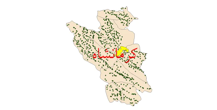نقشه شیپ فایل تقسیمات سیاسی شهرستان کرمانشاه + pdf