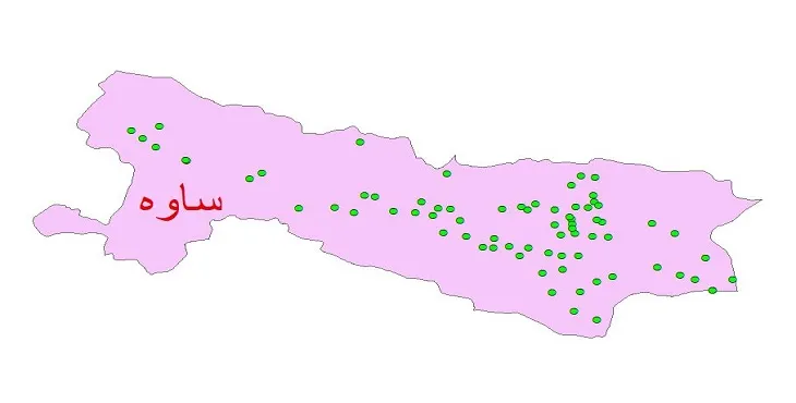 دانلود نقشه شیپ فایل چاه های آب شهرستان ساوه