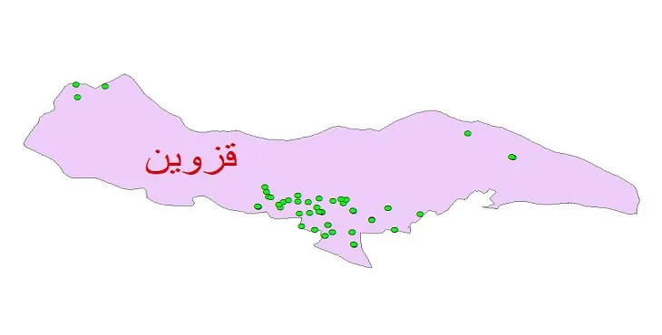 دانلود نقشه شیپ فایل چاه های آب شهرستان قزوین
