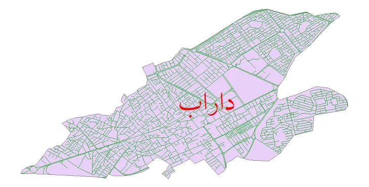 دانلود نقشه شیپ فایل شبکه معابر شهر داراب